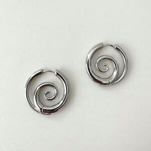 Elegant Silver Spiral Earrings